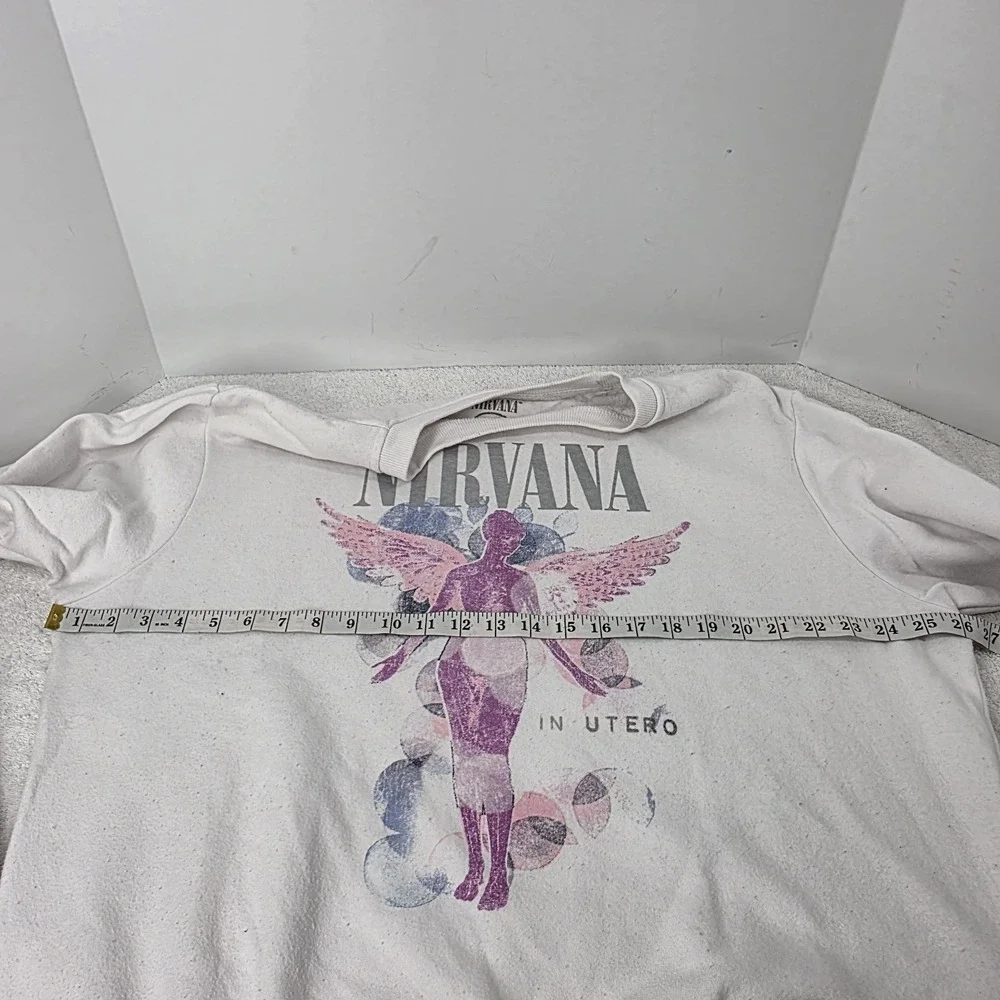 Nirvana In Utero Album Crewneck Sweatshirt Adult SIZE XL White Pink Grunge